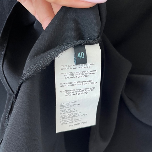 Marciano Elegant Black Chiffon Sleeve Blouse, Size 40 (US M) - Picture 7 of 8